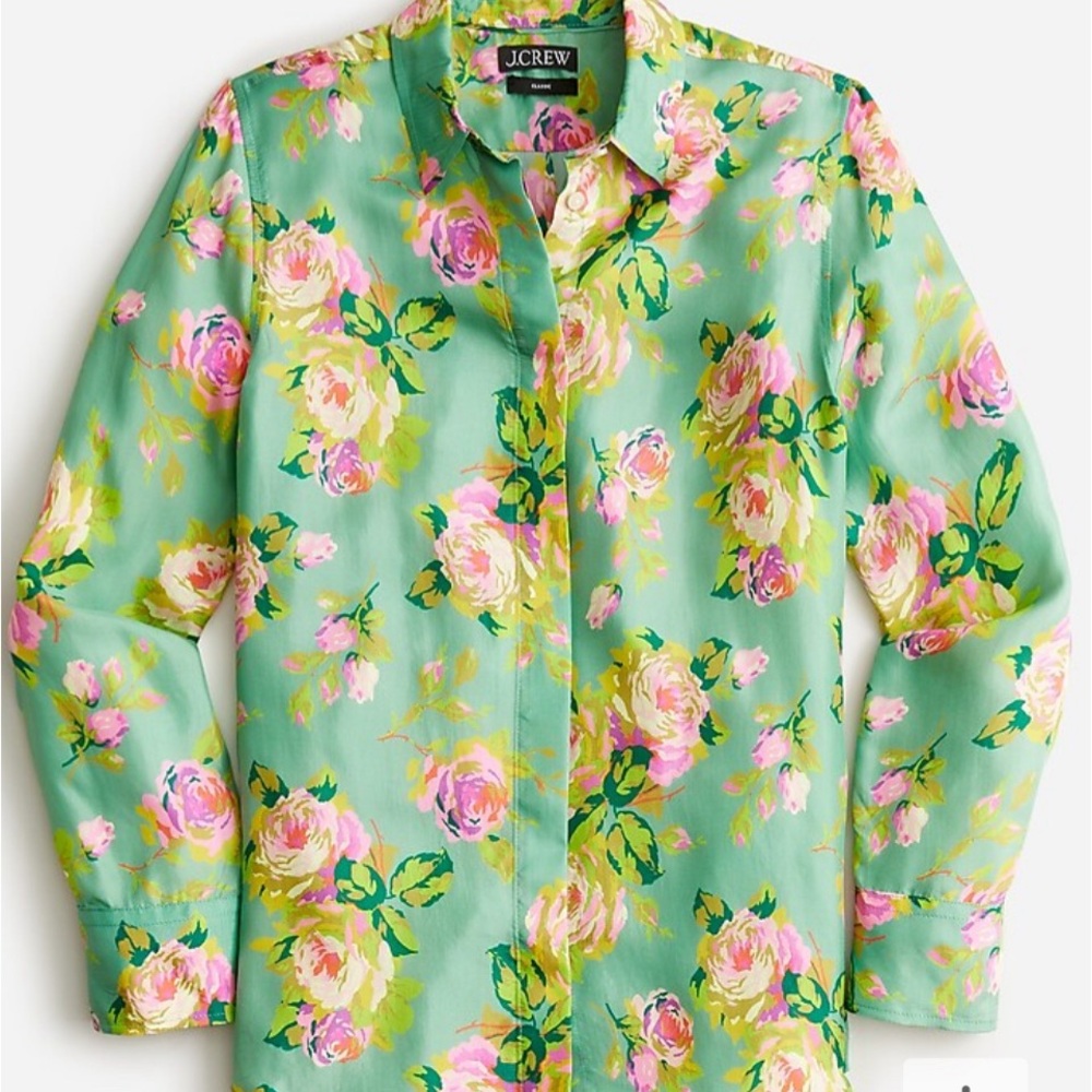 J Crew Silky Floral Shirt size 4